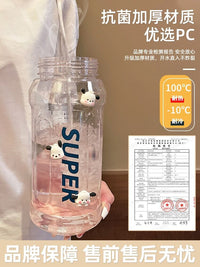 Large Capacity Water Bottle with Straw, 1500ml/2000ml, High Temperature Resistant, for Sports and Outdoor Activities