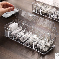 Desktop Cable Management Box with Compartments for Charging Cords