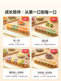 Baby Food Freezer Tray with Lid, Silicone Storage Container for Purees, Soups, and Breast Milk