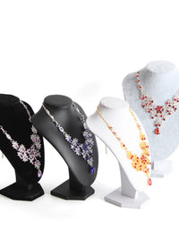 VI-ARICK Velvet/Leatherette Necklace Display Stand Mannequin Bust for Jewelry