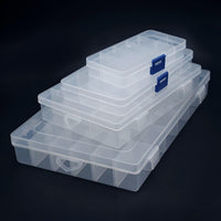 Clear Plastic Storage Box with Removable Dividers for Jewelry, Tools, and Small Items