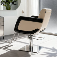 Modern Fiberglass Hydraulic Barber Chair for Salon, Adjustable Swivel Styling Chair