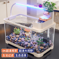 Desktop Ecological Oxygen-Generating Aquarium with Ancient Filtration System for Home Living Room