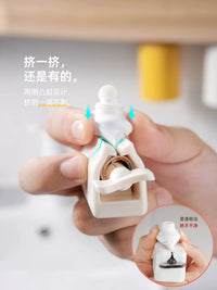 Magnetic Toothpaste Dispenser and Toothbrush Holder Wall-Mounted Set