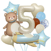 Matte Cake Bear Balloon Set for Birthday Party Decorations and Photo Props
