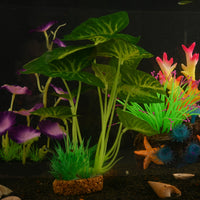 Artificial Aquarium Plant Decorations - Lifelike Water Banyan Leaf Ornaments for Fish Tank Landscaping