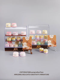 Miniature Dessert Shop Display Cabinet Dollhouse Play Food Toy