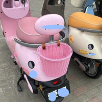 Foldable Wicker Bicycle Basket for Front Handlebar - Waterproof Rattan Storage for Electric Bikes & Kids' Scooters