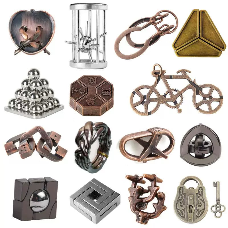 72-Piece Kongming Luban Lock Puzzle Set for Adults and Students, Brain Teaser Educational Toy
