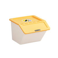 Stackable Slanted Opening Storage Bin with Lid for Toys, Snacks, Clothes, and Sundries