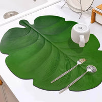Super Absorbent Soft Diatomaceous Earth Kitchen Countertop Drying Mat for Dishes, Glasses, and Utensils