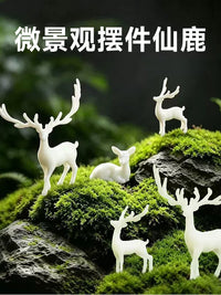 Miniature Deer Figurines for Moss Terrariums and Aquariums