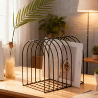 Minimalist Iron Art Desktop Hat and Book Storage Rack
