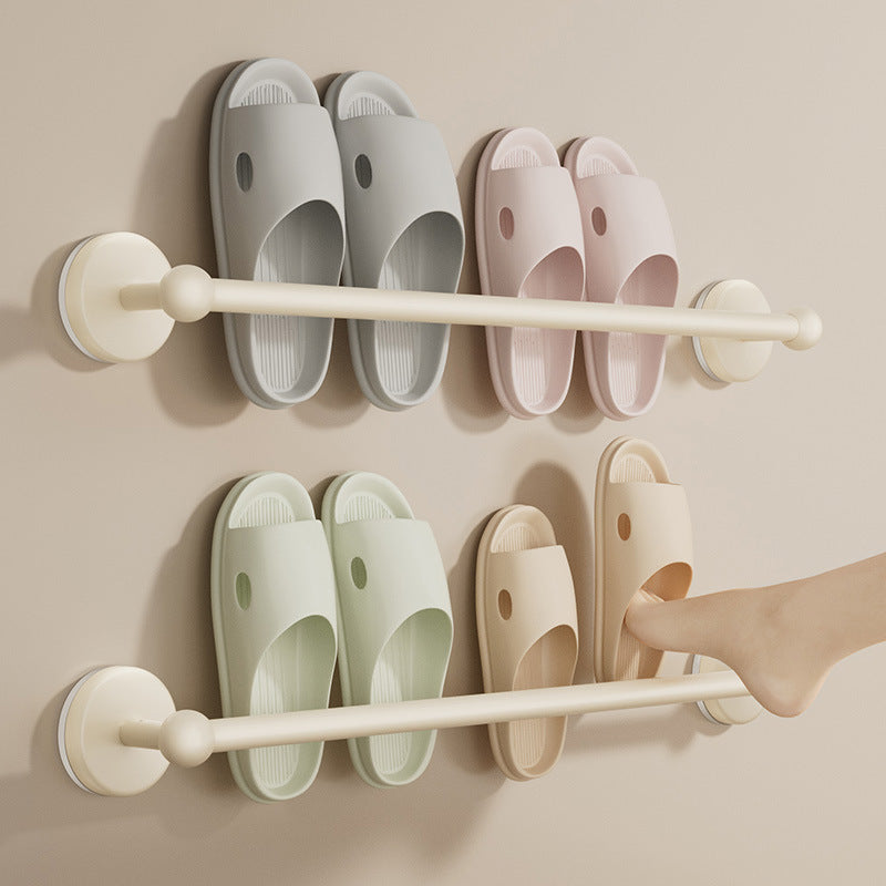 Suction Cup Slipper Rack Wall Mounted Shoe Organizer for Bathroom