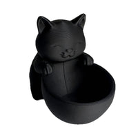 3D Printed Cat Shaped Planter with Drainage Hole for Succulents and Small Plants