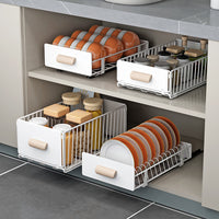 Under-Sink Pull-Out Organizer for Kitchen Cabinets, Multi-functional Foldable Storage Rack, No-Drill Drawer Style