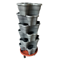 Stackable Vertical Garden Planter with Wheels for Balcony Vegetable Growing