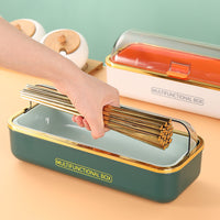 Luxury Dustproof Cutlery Storage Box with Lid and Drain for Kitchen Countertop