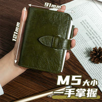 Vintage M5 Faux Leather Loose-Leaf Planner Notebook with Card Slots, Multi-functional for Students