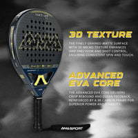 AMASPORT Padel Racket T700/3K/12K/18K Carbon Fiber