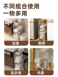 Slim Pull-Out Kitchen Storage Cart with Wheels, Multi-Layer Gap Organizer for Narrow Spaces