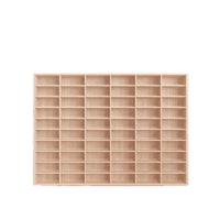 Wooden Multi-Grid Display Case for Small Cars & Figurines, Wall-Mountable Storage Organizer