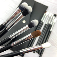 11-Piece Soft Fiber Eyeshadow Brush Set - Multifunctional Eye Makeup Tools