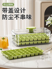 Press-Type Ice Cube Tray with Lid, Food-Grade Silicone Ice Ball Maker for Home Refrigerator Storage