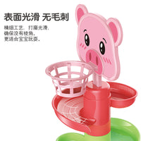 Toddler Stacking Ball Drop Toy with Basketball Hoop for Early Learning