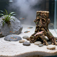 Aquarium Resin Human Face Skull Cave Decoration for Fish and Reptile Hiding