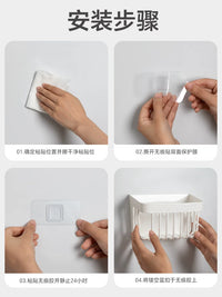Wall-Mounted Facial Tissue Dispenser and Storage Box for Bathroom Vanity