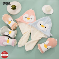 Coral Fleece Hair Drying Cap, Super Absorbent Turban Towel for Quick Dry, Soft Cartoon Design