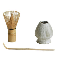 Japanese Matcha Tea Ceremony Set with Ceramic Whisk Holder and Bamboo Scoop