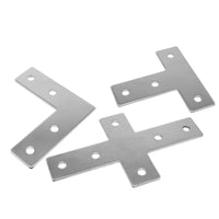 L T Cross Corner Bracket Connector Plate for 2020 3030 4040 Aluminum Profile, Stainless Steel Black Right Angle Joint