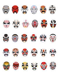 Chinese Opera Face Mask Stickers for DIY Decoration