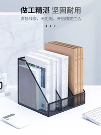 Metal Mesh Desk File Organizer with Pen Holder, Multi-tier Document Sorter for Office and Home