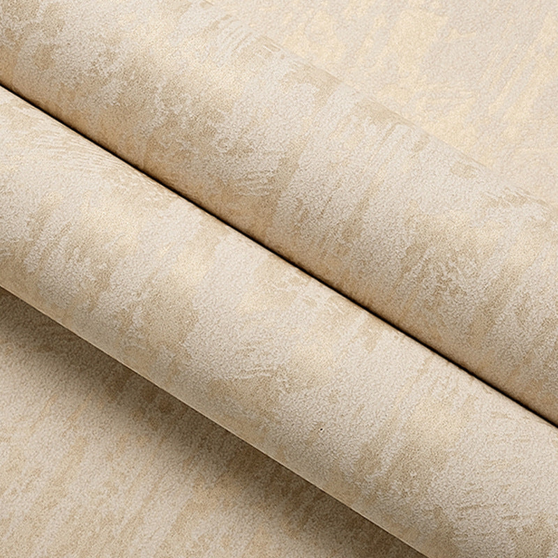 Non-Adhesive Striped Solid Color Non-Woven Wallpaper for Bedroom Decor
