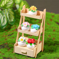 Miniature Potted Succulent Plants for Dollhouse Decoration