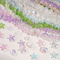 Glass Plated AB Starfish Shell Fish Loose Beads for DIY Jewelry Making