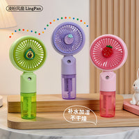 Cartoon Figurine USB Rechargeable Handheld Misting Fan with 3 Speeds