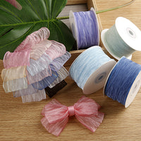 Wrinkled Organza Ribbon for DIY Crafts, Hair Accessories, Floral Arrangements, and Gift Wrapping