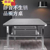 Extra Thick Stainless Steel Folding Square Table for Home, Commercial, Outdoor Dining, BBQ, and Market Stalls