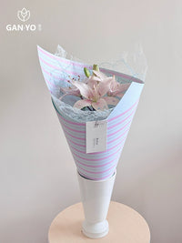 Striped Art Floral Wrapping Paper for Bouquets - 10 Sheets