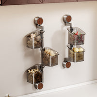 Vintage Style Suction Cup Wall-Mounted Storage Basket for Kitchen Garlic Ginger Eggs