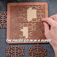 Brain Teaser Wooden Puzzle for Adults, Extreme Difficulty Level Logic Game, Stress Relief Educational Toy