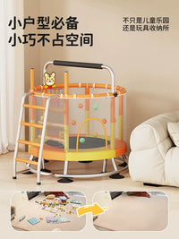Kids Indoor Trampoline with Safety Net and Adjustable Bar, 1.2M