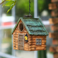 Resin Birdhouse Outdoor Hanging Garden Feeder Craft Yard Decoration