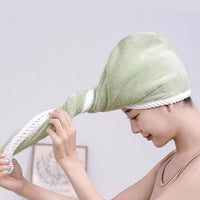 Dual-Sided Thickened Coral Fleece Hair Drying Towel Cap for Adults, Super Absorbent and Quick Dry