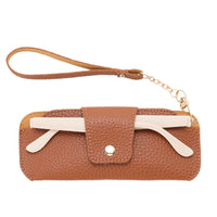 Creative Neck-Mounted Glasses Pouch Portable Leather Sunglasses Case
