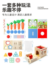 asweets Montessori 8-in-1 Educational Toy Set for Toddlers, Carrot Harvest Game, Early Learning Activity Box for 1-3 Year Olds